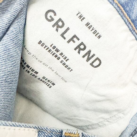 GRLFRND The Hayden Low Rise Boyfriend Short Button Fly Raw Hem Size 28 - Picture 4 of 7